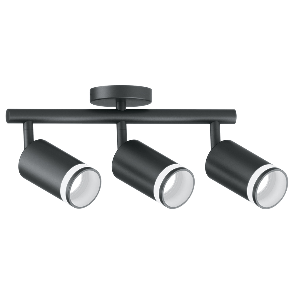 Светильник ДБО 3хGU10 без ламп наклонный черный