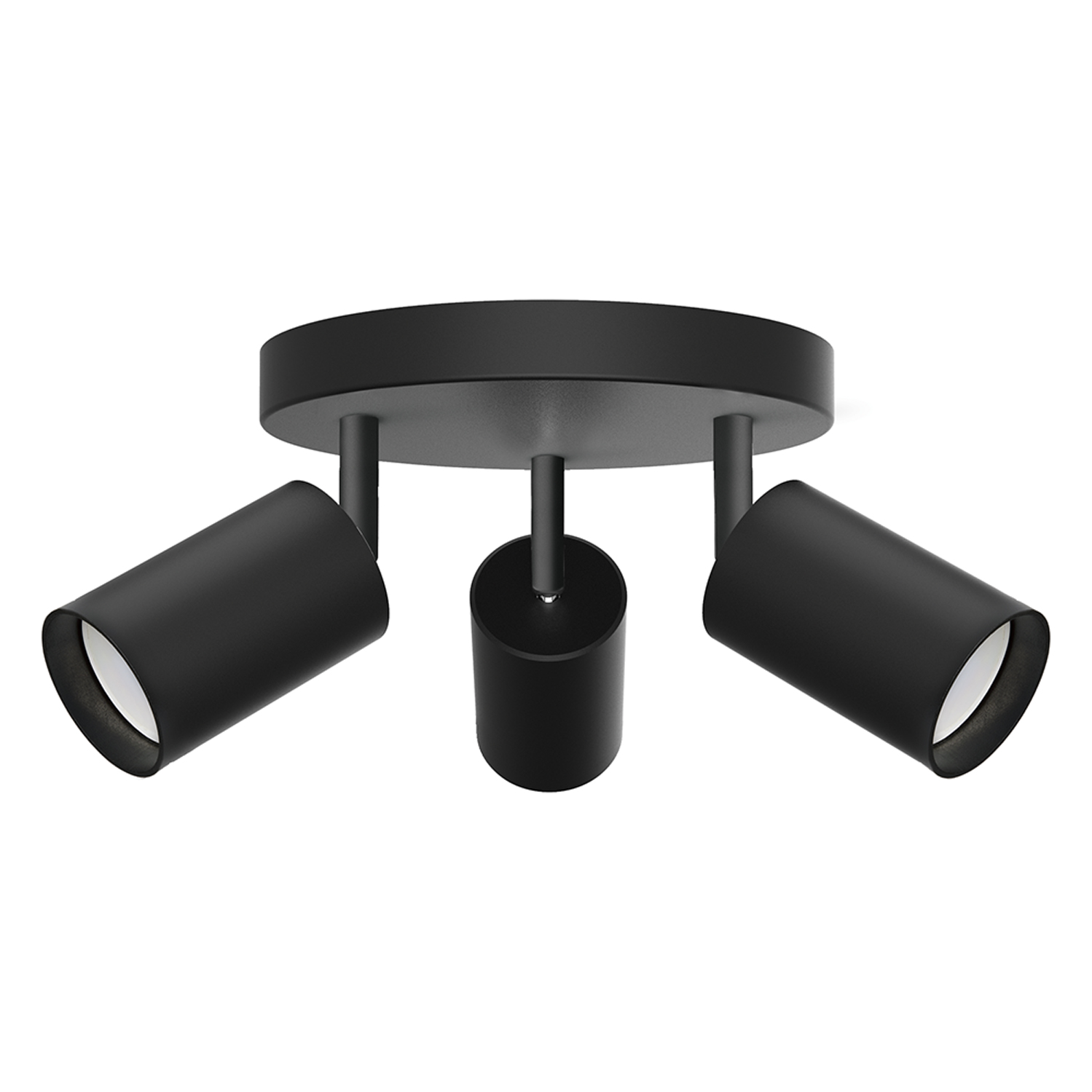 Светильник ДБО 3хGU10 без ламп наклонный на круглом основании черный