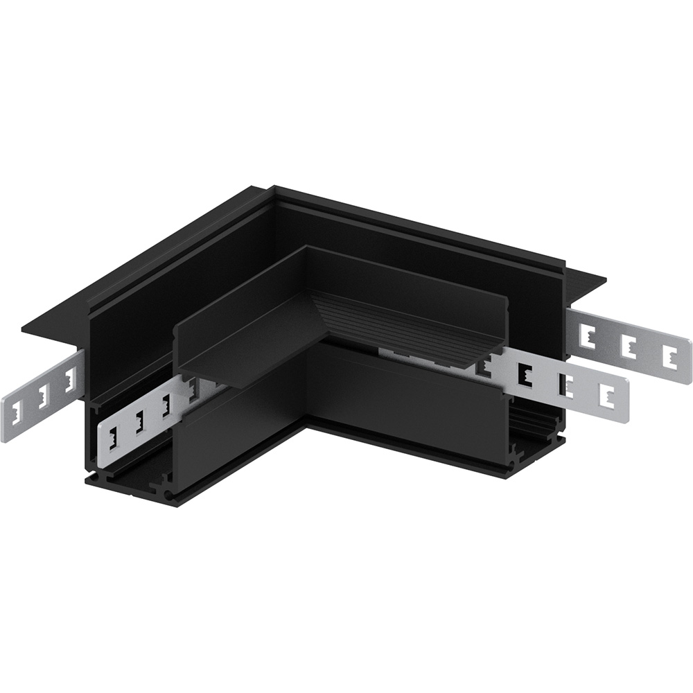 Соединитель угловой черный для низковольтного встраиваемого шинопровода