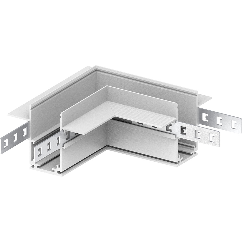 Соединитель угловой белый для низковольтного встраиваемого шинопровода