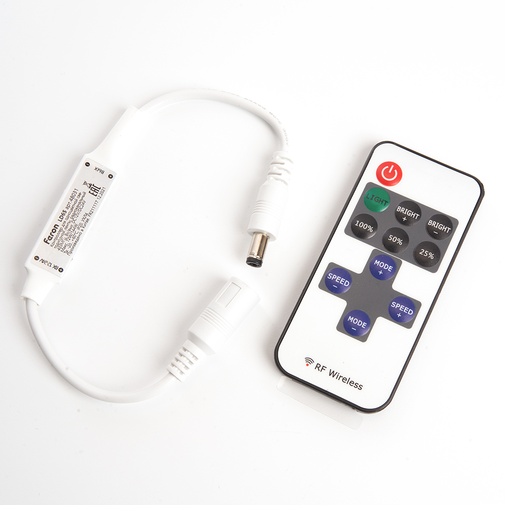 Контроллер к LED ленте 12-24v белый с ПДУ