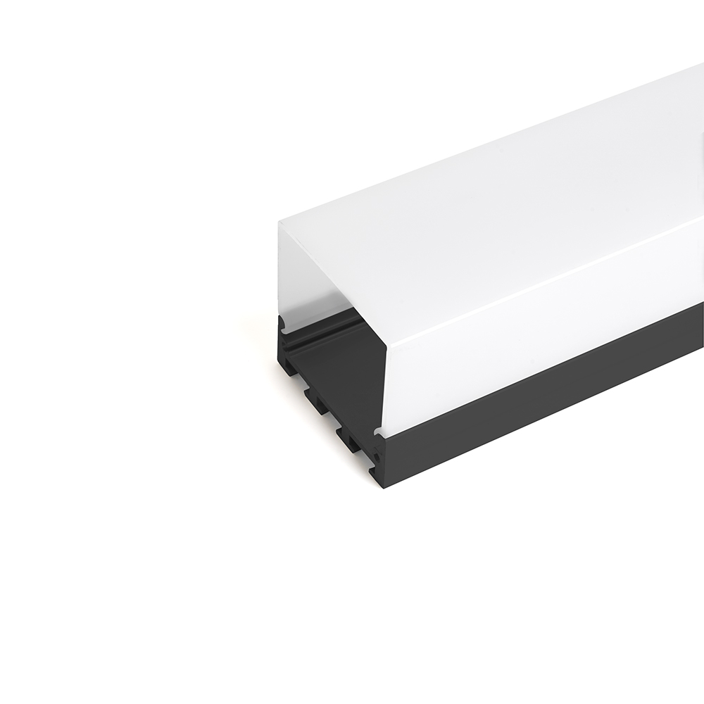 Профиль накладной алюминиевый черный 2 м матовый экран 2 заглушки для светодиодных лент