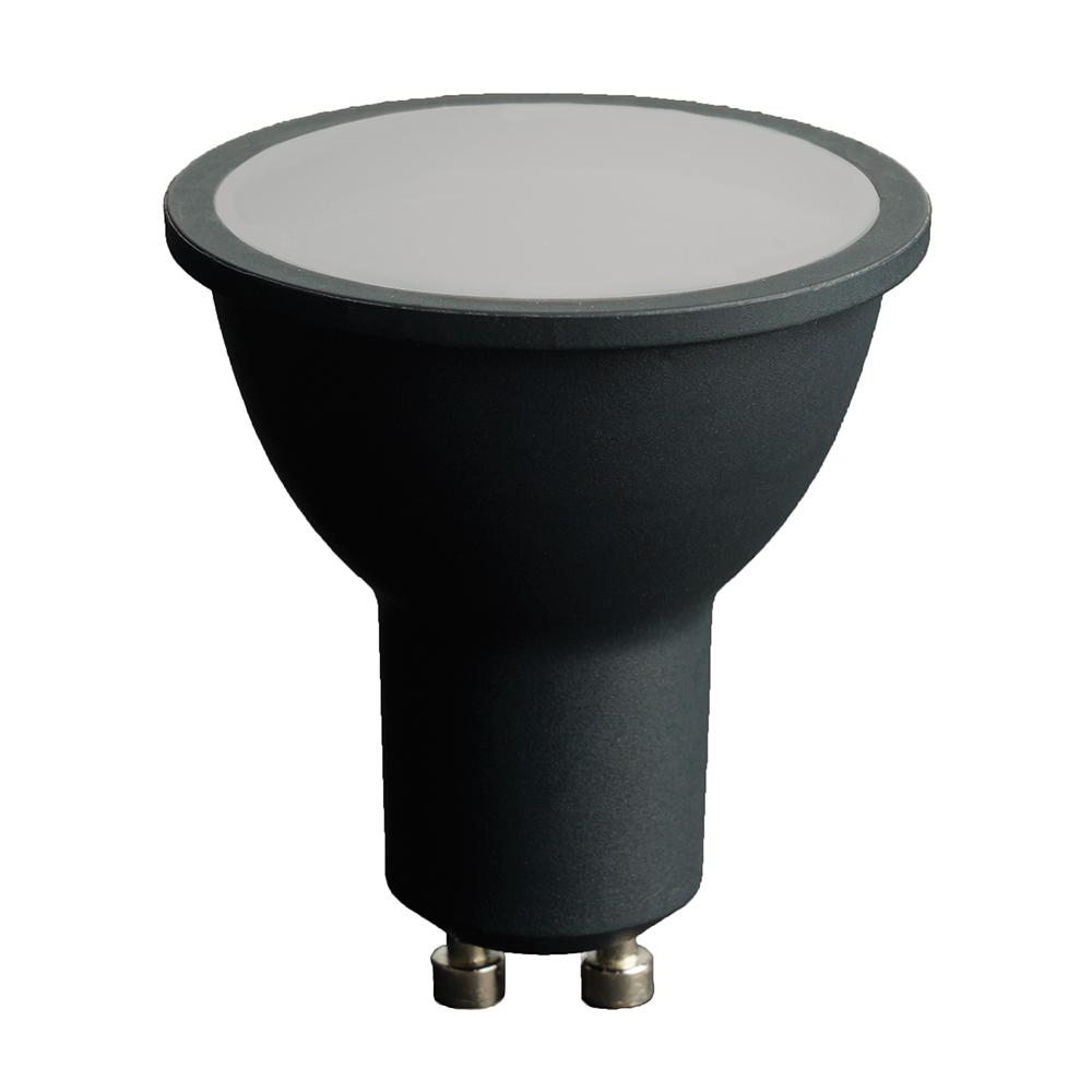 Лампа светодиодная LED 8вт 230в GU10 теплый черный корпус .PRO