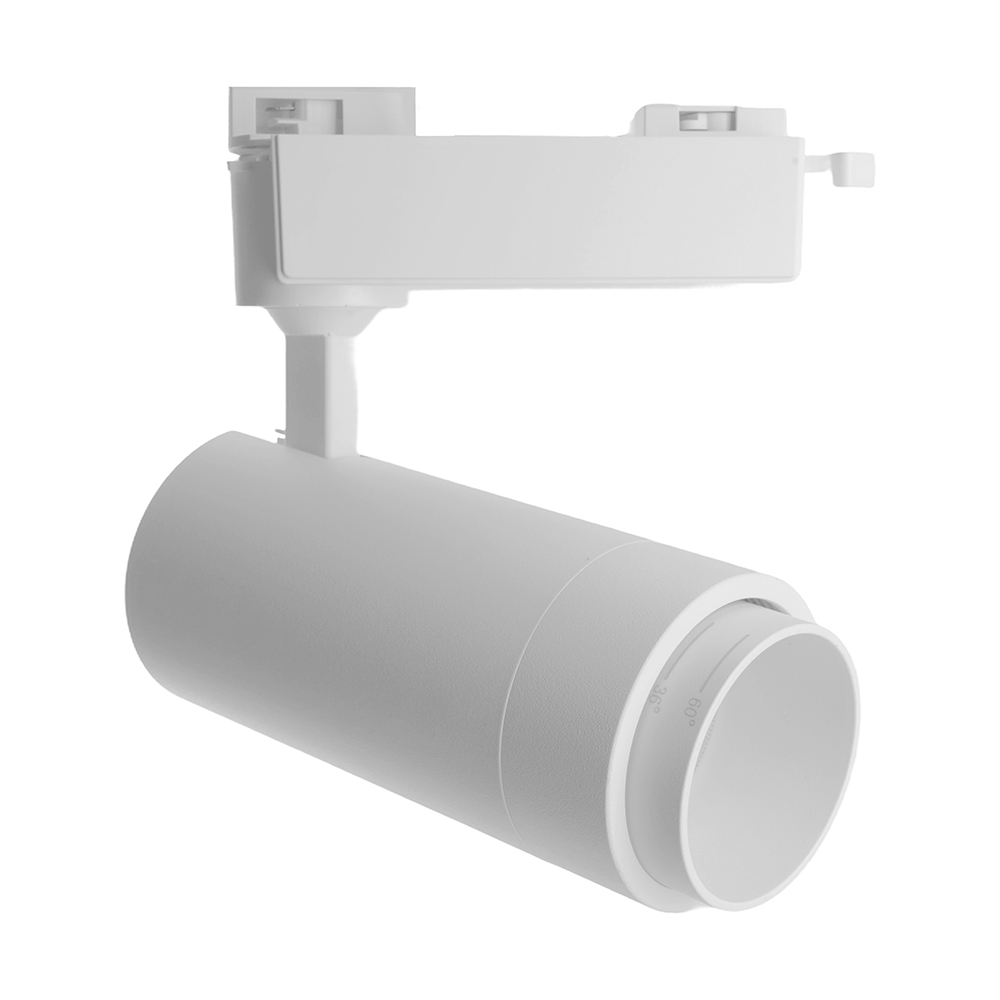 Светильник светодиодный трековый на шинопровод ДПО-12w 4000К 840 Лм белый с регулируемым углом освещения 15-60 гр