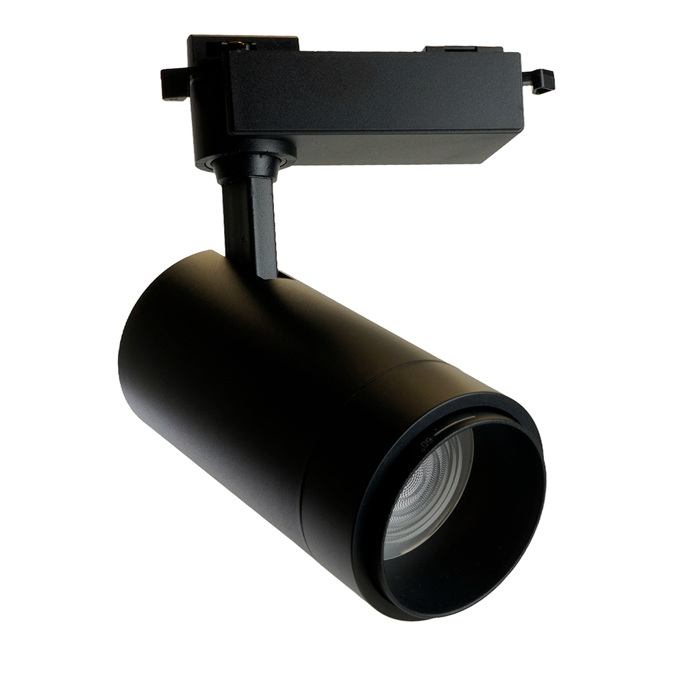 Светильник светодиодный трековый на шинопровод ДПО-30w 4000К 2100 Лм черный с регулируемым углом освещения 15-60 гр