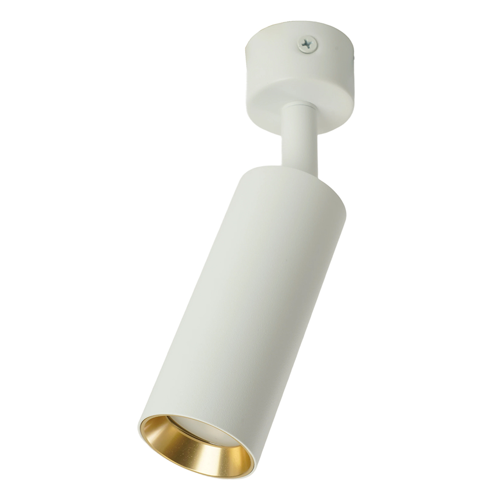 Светильник ДБО GU10 MR11 без лампы наклонный белый,золото