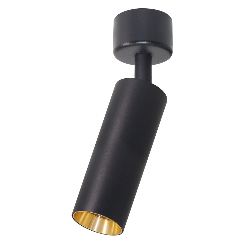 Светильник ДБО GU10 MR11 без лампы наклонный черный,золото