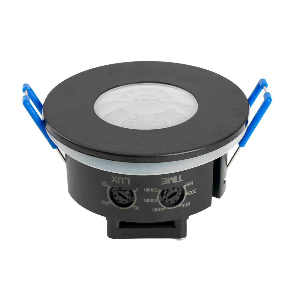 Датчик движения ИК встраиваемый 1200w 360 градусов 8м IP54 черный