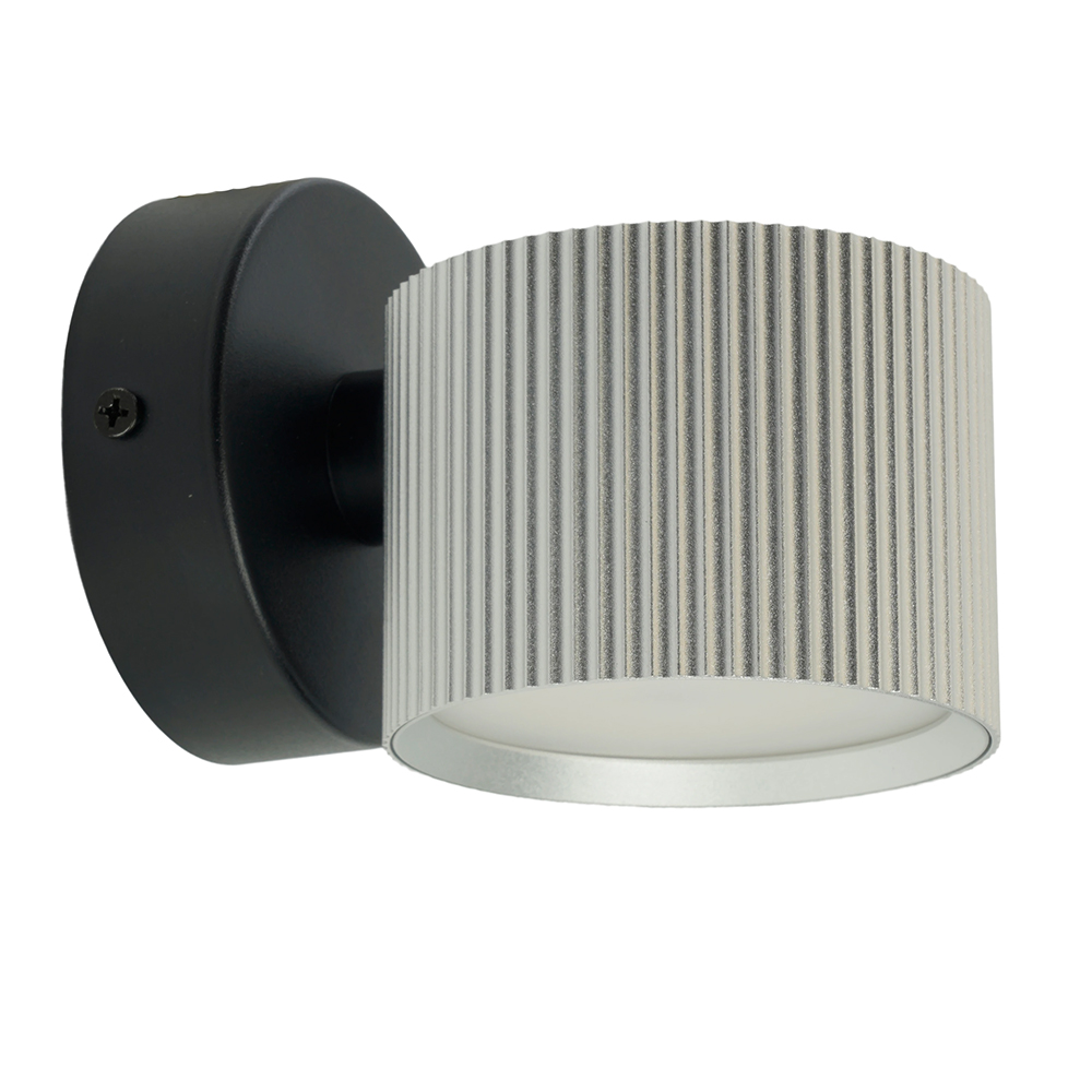 Светильник ДБО 12W GX53 без лампы серебро+черный