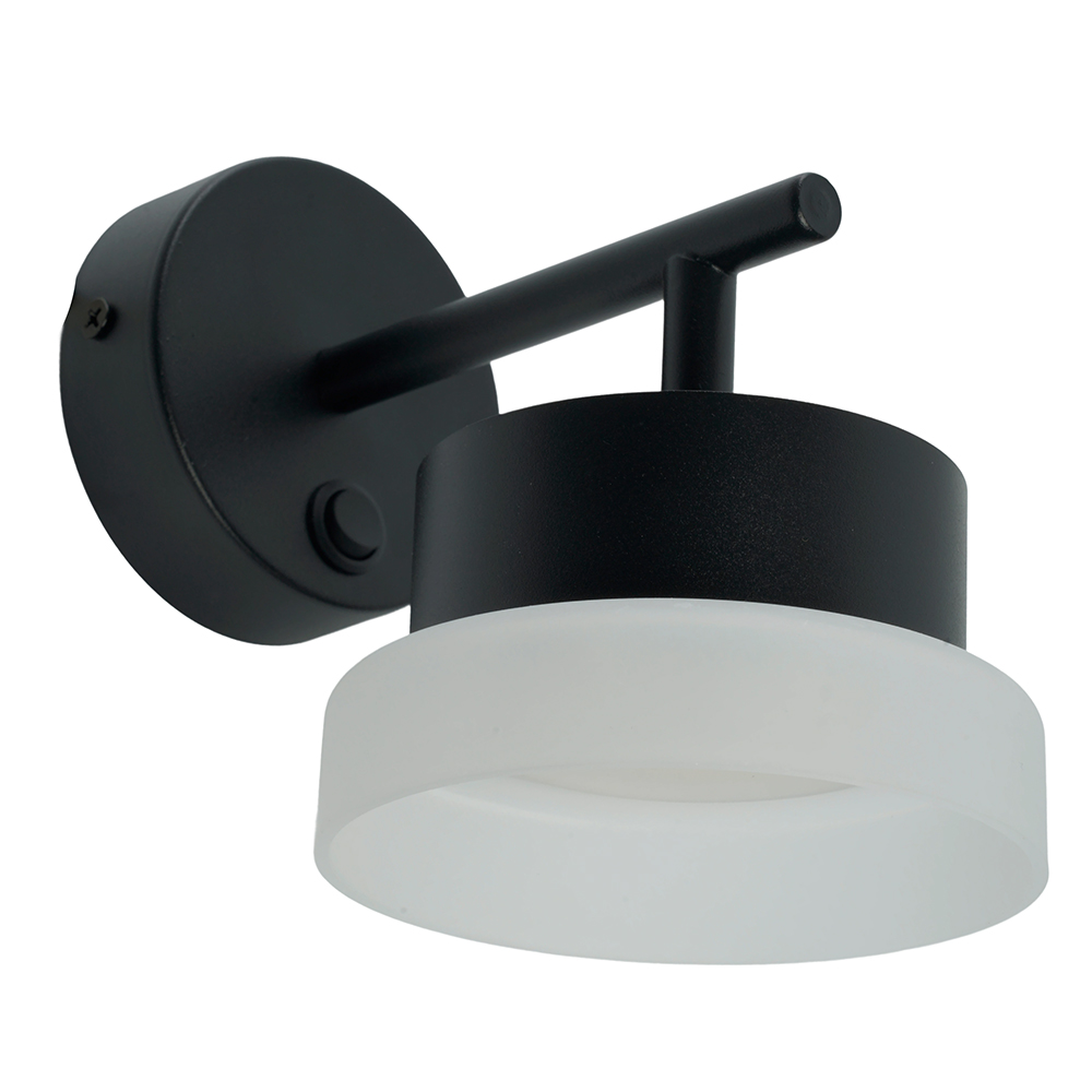 Светильник ДБО-12w GX53 без лампы наклонный с выключателем черный