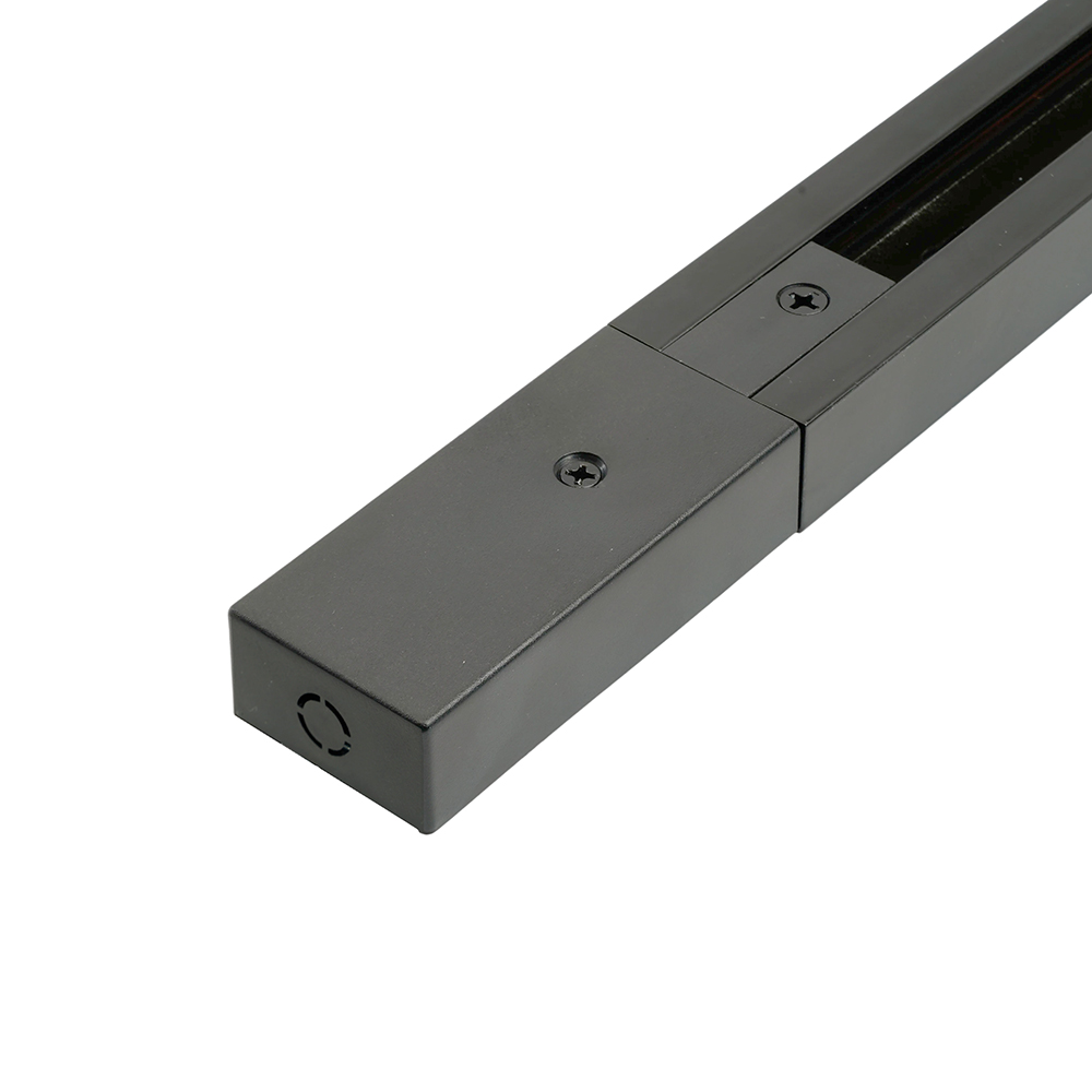 Шинопровод для трековых светильников 1м черный квадратный (в наборе токовод заглушка крепление)