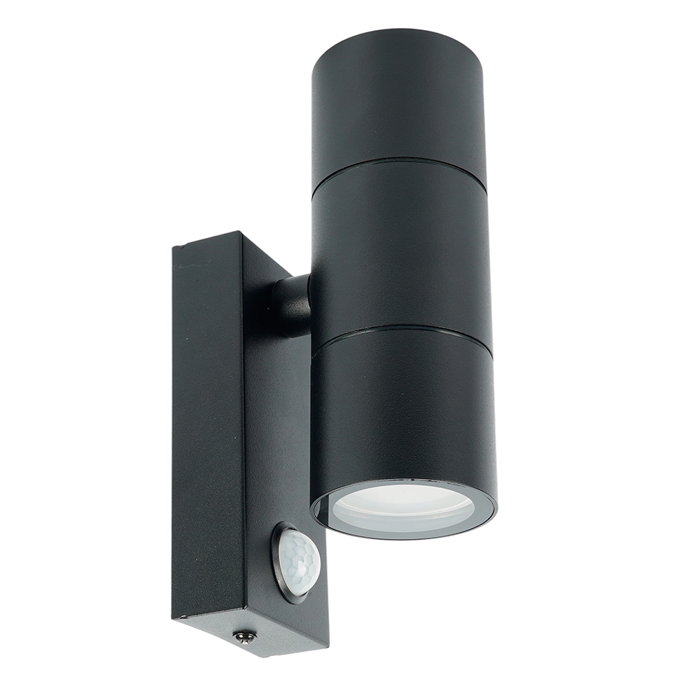 Светильник ДБУ 2xGU10 без ламп с датчиком IP65 черный