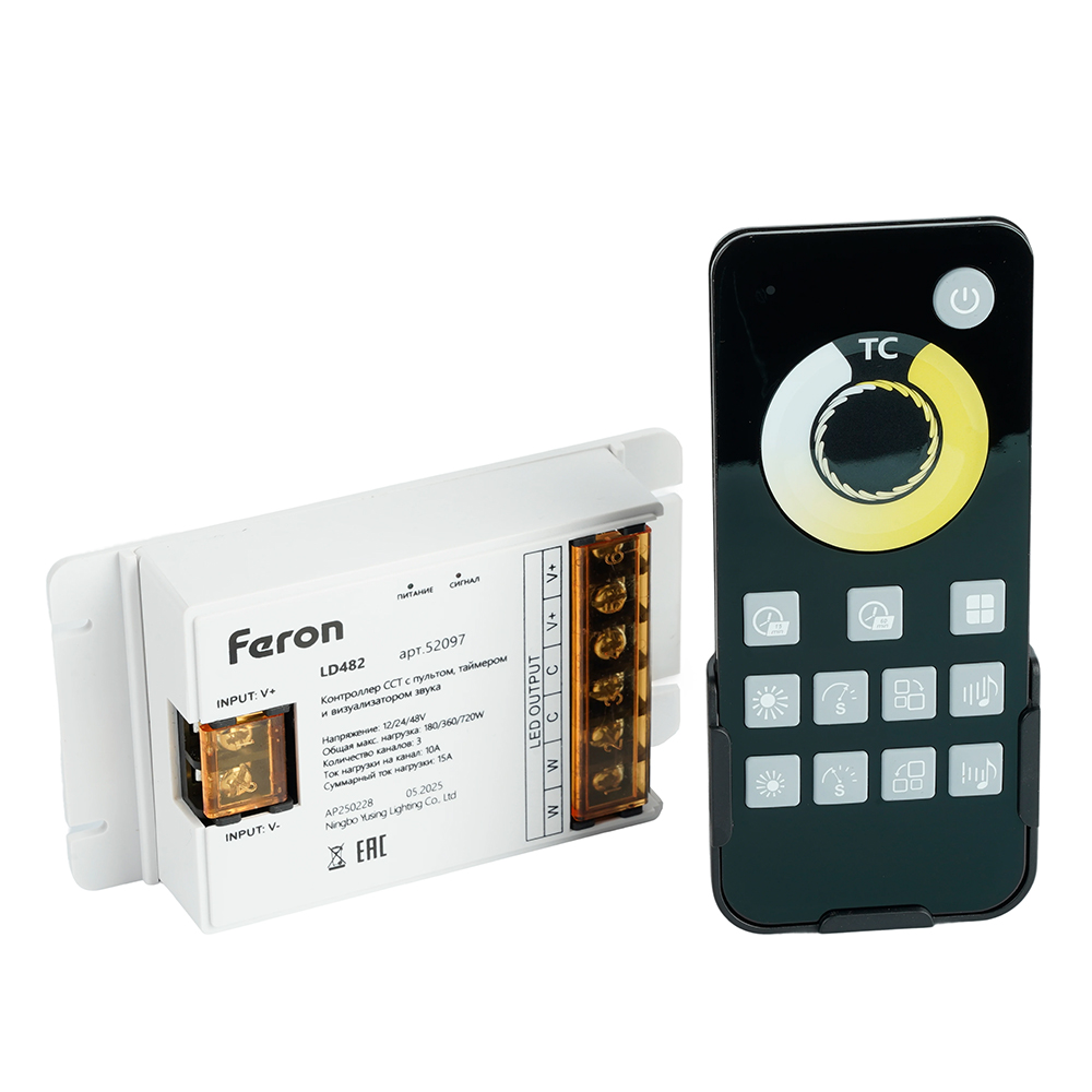 Контроллер CCT с пультом таймером и визуализатором звука 12-24-48V