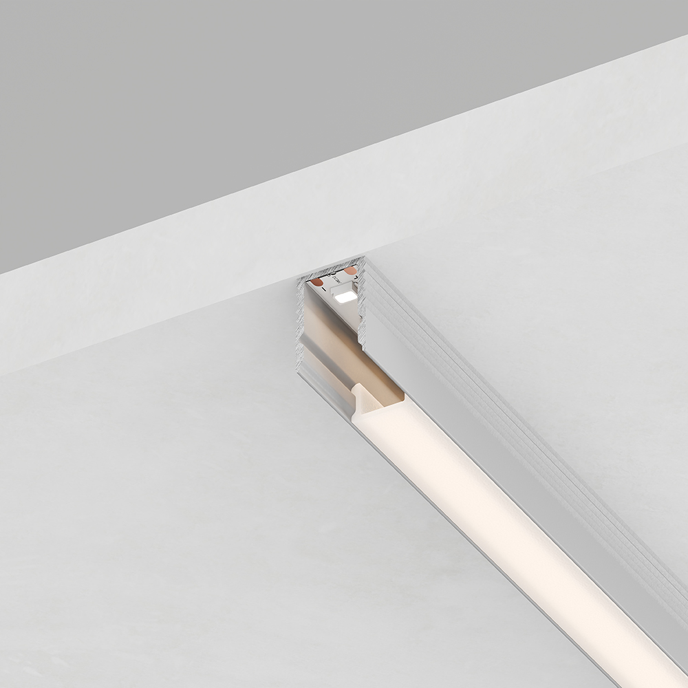 Профиль накладной алюминиевый 2 м матовый экран 2 заглушки 4 крепежа для светодиодных лент