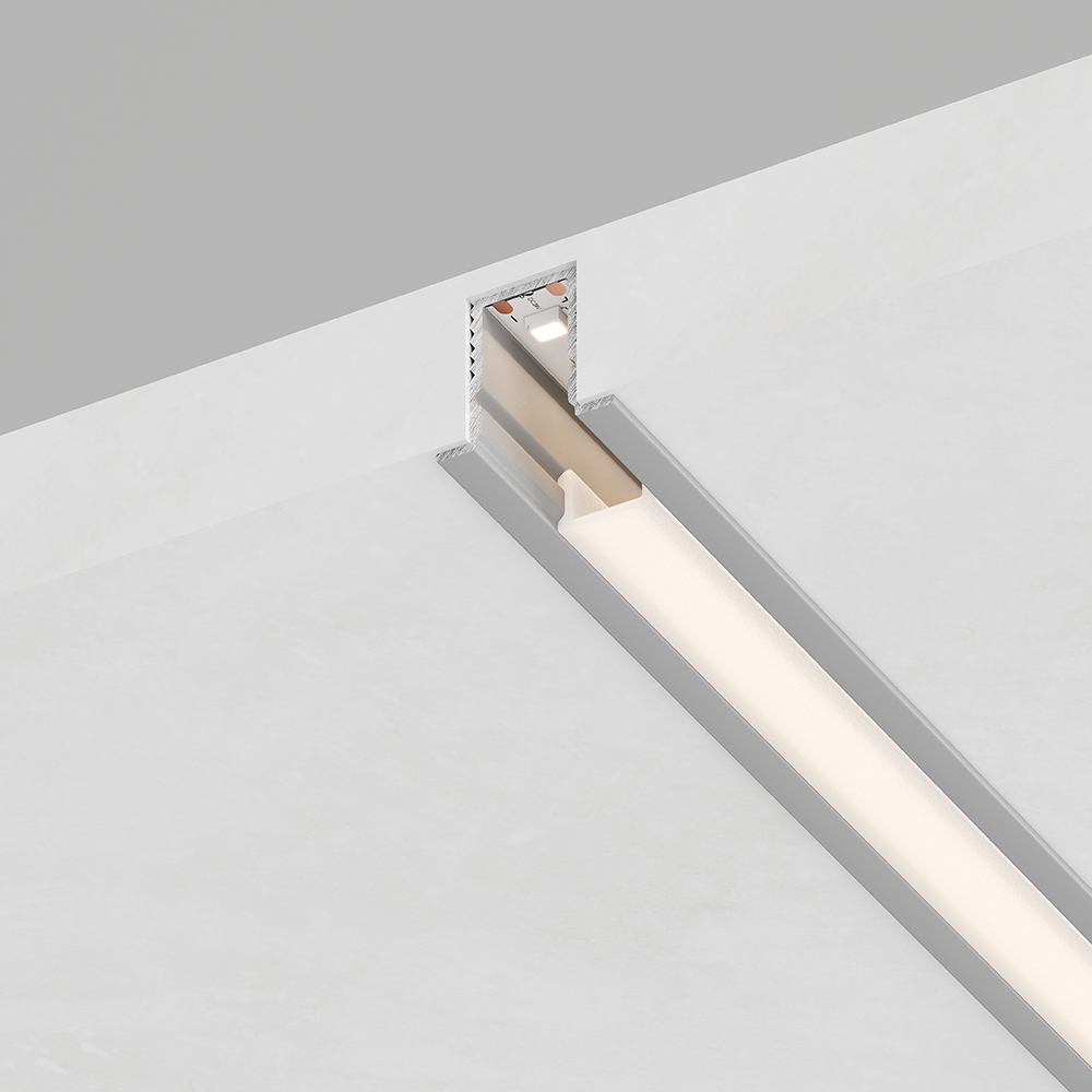 Профиль встраиваемый алюминиевый 2 м матовый экран 2 заглушки 4 крепежа для светодиодных лент