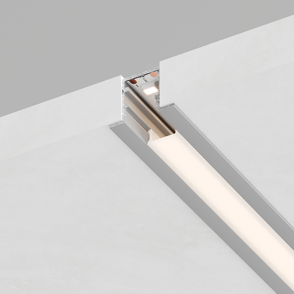 Профиль встраиваемый алюминиевый 2 м матовый экран 2 заглушки 4 крепежа для светодиодных лент