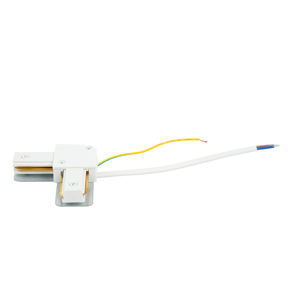 Коннектор угловой для шинопровода CAB1007 с проводом белый