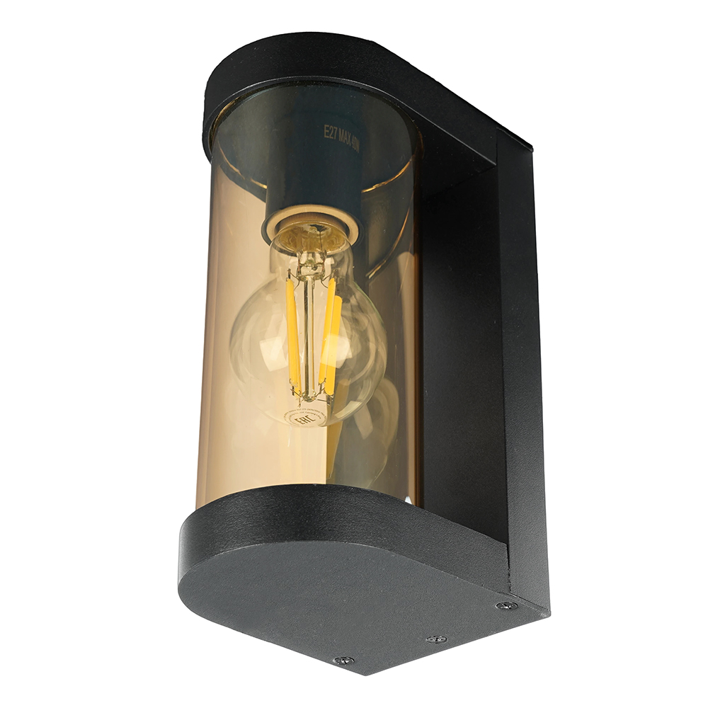 Светильник НБУ-40w Е27 IP44 черный/янтарный