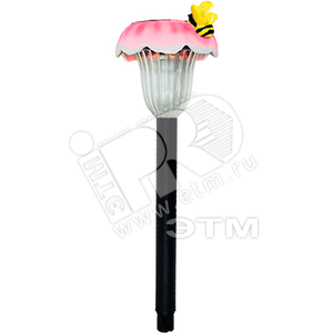 Светильник светодиодный уличный ДТУ Пчела на цветке LEDх1 столб-0.35м солнечная батарея IP44 пластик
