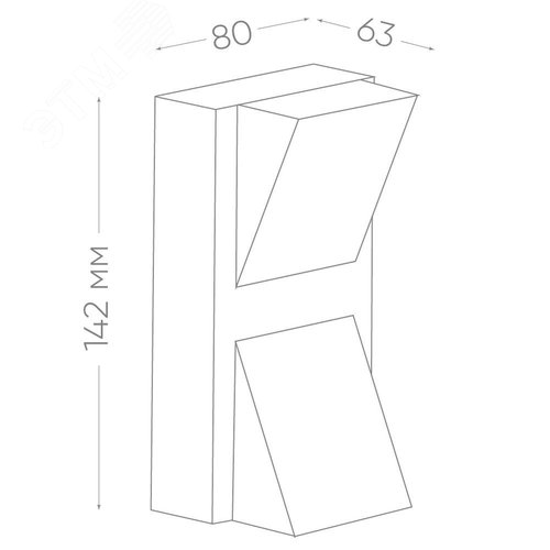 Светильник светодиодный уличный ДБУ-2х3w вверх/вниз 4000К IP54 черный - фото 5
