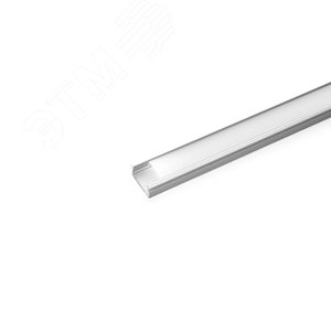 Профиль накладной алюминиевый 2м матовый экран 2 заглушки 4 крепежа для светодиодных лент (CAB262)
