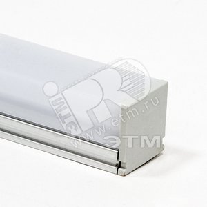 Профиль накладной алюминиевый 2м с матовым экраном квадратная крышка 2 заглушки 4 крепежа для светодиодных лент