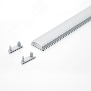 Профиль накладной гибкий алюминиевый 2м серебро матовый экран 2 заглушки 4 крепежа для светодиодных лент Feron CAB264 FERON - 2
