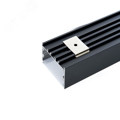 Профиль накладной Линии света алюминиевый черный 2 м матовый экран 2 заглушки 4 крепежа для светодиодных лент - фото 2