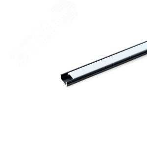 Профиль накладной алюминиевый черный 2м матовый экран 2 заглушки 4 крепежа для светодиодных лент Feron