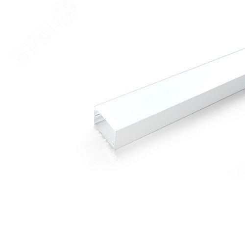 Профиль накладной Линии света алюминиевый белый 2 м матовый экран 2 заглушки 4 крепежа для светодиодных лент - фото 3