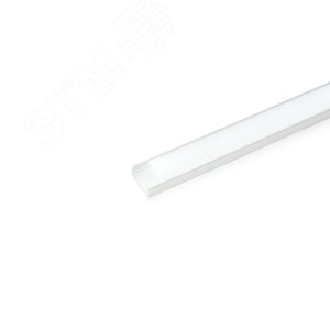 Профиль накладной алюминиевый белый 2м матовый экран 2 заглушки 4 крепежа для светодиодных лент Feron
