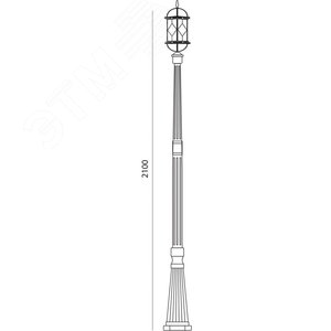 Светильник НТУ-60w столб Е27 IP44 черное золото - фото 3