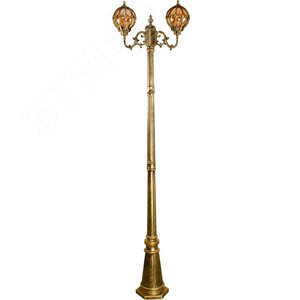 Изображение товара Светильник НТУ-2х60w столб Е27 IP44 черное золото (шт)