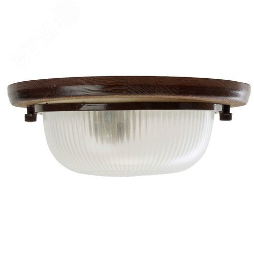 Светильник НБО-03-60-021 Е27 круг дерево орех IP54 - фото 2