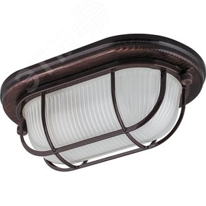 Изображение товара Светильник НБО-04-60-022 Е27 овал с решеткой дерево орех IP54 (шт)