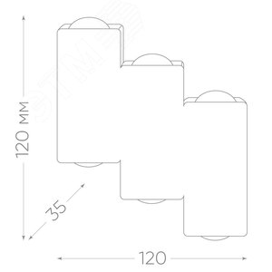 Светильник светодиодный уличный ДБУ-6х1w вверх/вниз 4000К IP54 черный - фото 5