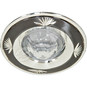 Светильник ИВО-35w 12в G4 черное серебро со стеклом декоративный