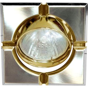 Светильник ИВО-50w 12в G5.3 поворотный квадратный титан/золото