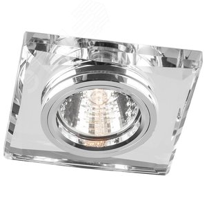 Светильник ИВО-50w 12в G5.3 квадратный серебро