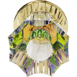 Светильник ИВО-50w 220в G9 золото/многоцветное стекло декоративный