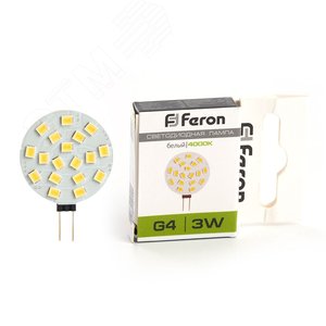 Лампа светодиодная LED 3вт 12в G4 белый - фото 1