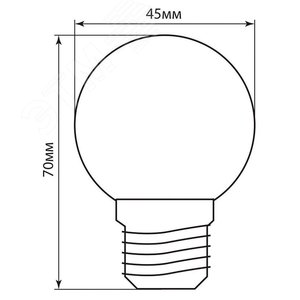 Лампа светодиодная LED 1вт Е27 белый 6400К (шар) LB-37 FERON - 7