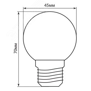 Лампа светодиодная LED 1вт Е27 синий (шар) LB-37 FERON - 6