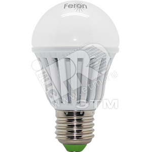 Лампа светодиодная LED 9вт Е27 белый LB-46 6LED FERON