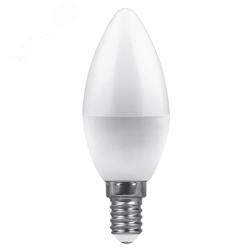 Лампа светодиодная LED 7вт E14 теплый матовая свеча - фото 2