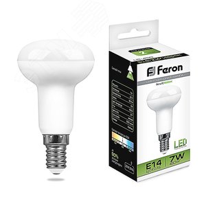 Лампа светодиодная LED зеркальная 7вт Е14 R50 белый LB-450 FERON
