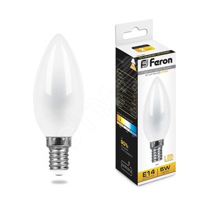Лампа светодиодная LED 5вт Е14 теплый матовая свеча FILAMENT