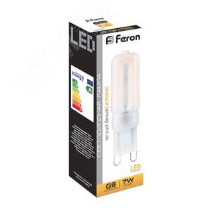 Лампа светодиодная LED 7вт 230в G9 теплый капсульная LB-431 FERON - 3