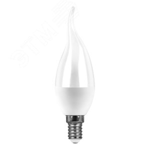 Лампа светодиодная LED 7вт Е14 белый матовая свеча на ветру LB-97 FERON - 2