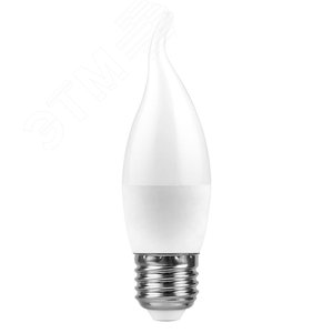 Лампа светодиодная LED 7вт Е27 теплый матовая свеча на ветру LB-97 FERON - 2